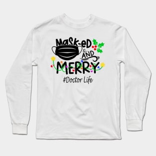 Masked And Merry Doctor Christmas Long Sleeve T-Shirt